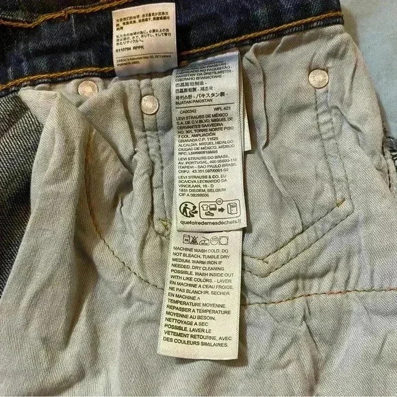 VGT LEVI'S 505 Strauss Men's Jeans Relaxed Straight Stonewash Denim Size W32 L32 - Picture 16 of 16